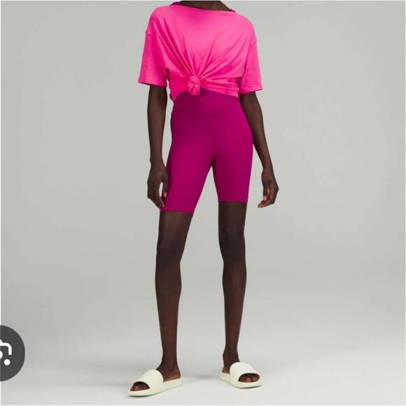 Sonic Pink Lululemon Back in Action Short Sleeve - Picture 1 of 5